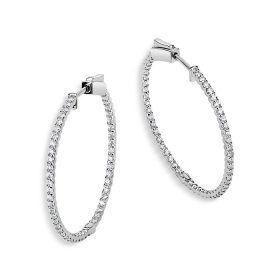 Ancona U-Prong Inside-Out Diamond Hoop Earrings