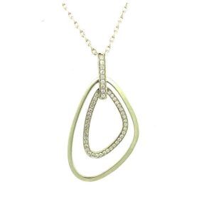 Ancona Yellow Gold Diamond Geometric Drop Pendant