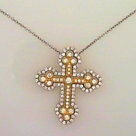 Grazia Collection Large Diamond Cross Pendant