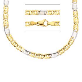 Ancona Two-Tone Gold Tiger Eye Link Chain