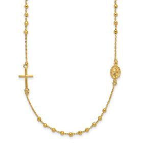 Ancona Yellow Gold Polished Rosary Necklace