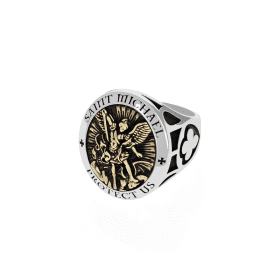 Saint Michael Ring w/ Gold Alloy